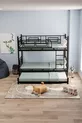 Lit superposé et lit simple en métal pour chambre d'enfant Defne Yavrulu – Noir