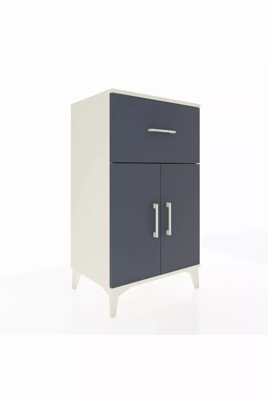 Commode Hyperion à une étagère, un tiroir et deux portes, en pierre de lune-anthracite