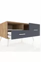 Commode Kronos à une étagère et 2 tiroirs Pin-Pierres d'ardoise/Anthracite