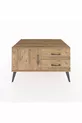 Commode Kronos avec une étagère, 2 tiroirs et une porte, pin sur pin