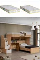 Lits superposés, Lit Aura Ranza avec table et 2 matelas Comfort