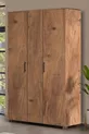 Lits superposés, Lit superposé Aura avec lit d'appoint et armoire 3 portes - Noyer