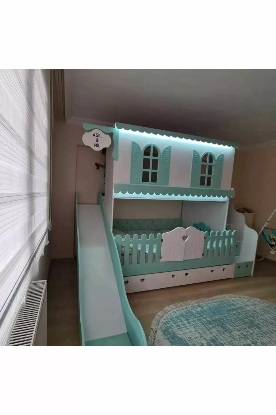 LUX ALAÇATI LIT SUPERPOSÉ AVEC TIRETTE ET LIT POUR ENFANT