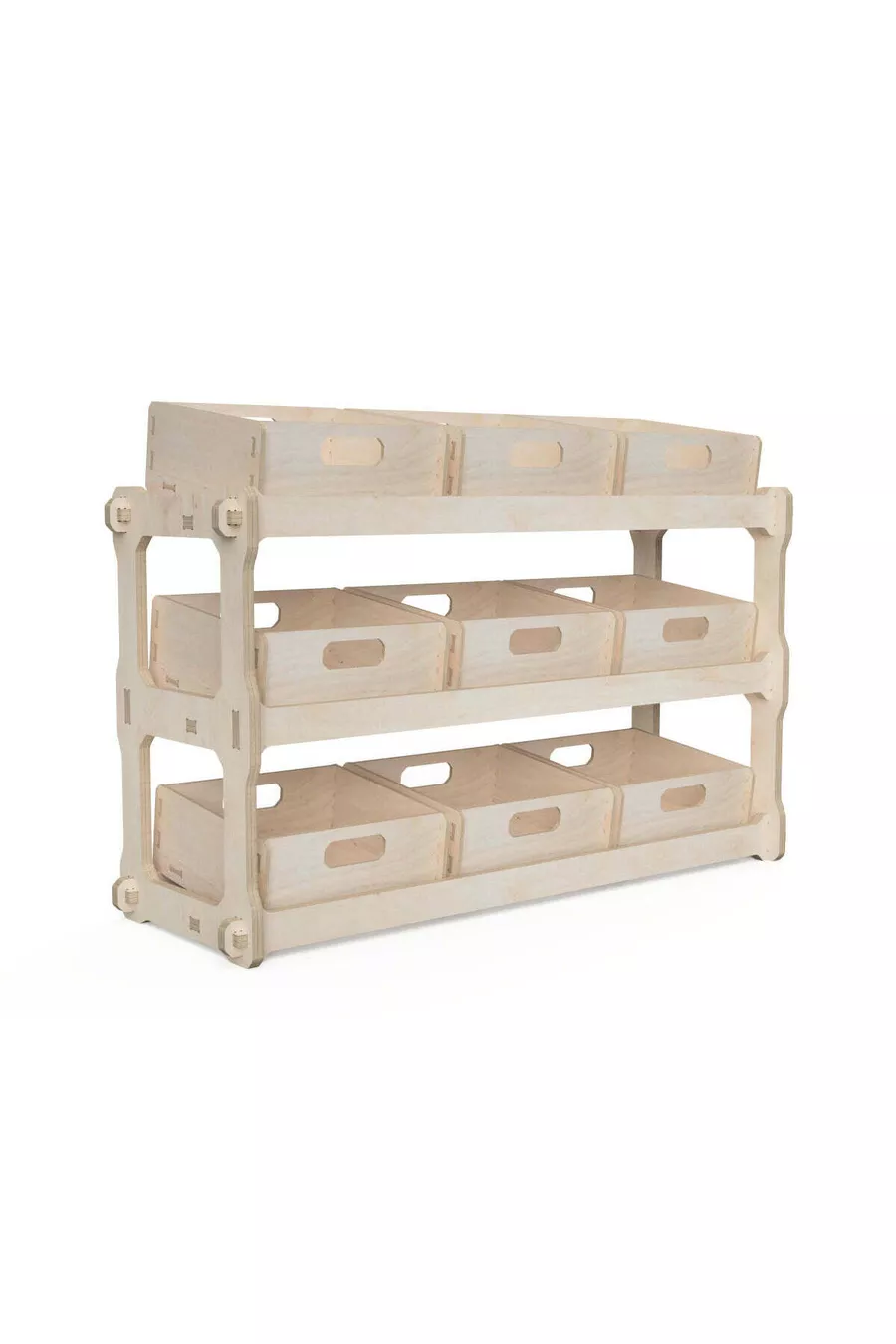 - Étagère en boîte en bois modulaire, organique, peignable, portable, design personnalisé, équipement