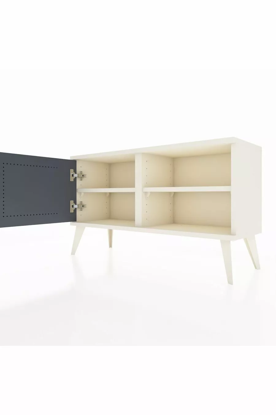 Commode Arges avec 2 étagères et une porte Pierre de lune-Anthracite/Pierre de lune