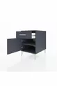 Table de chevet Kronos avec une étagère, un tiroir et une porte, Anthracite-Anthracite