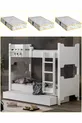 Lits superposés en profil MDF, lit superposé modulable Eurasia avec 3 matelas confort