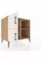 Commode Kronos à 2 étagères et 2 portes Pin-Pierre de Lune/Pin