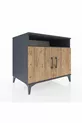Commode Kronos 2 étagères 2 portes Anthracite-Sapin