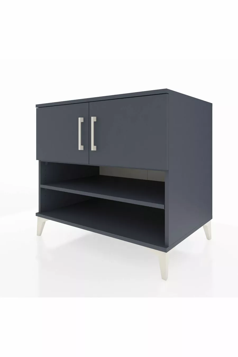 Commode Kronos 3 étagères 2 portes Anthracite-Anthracite