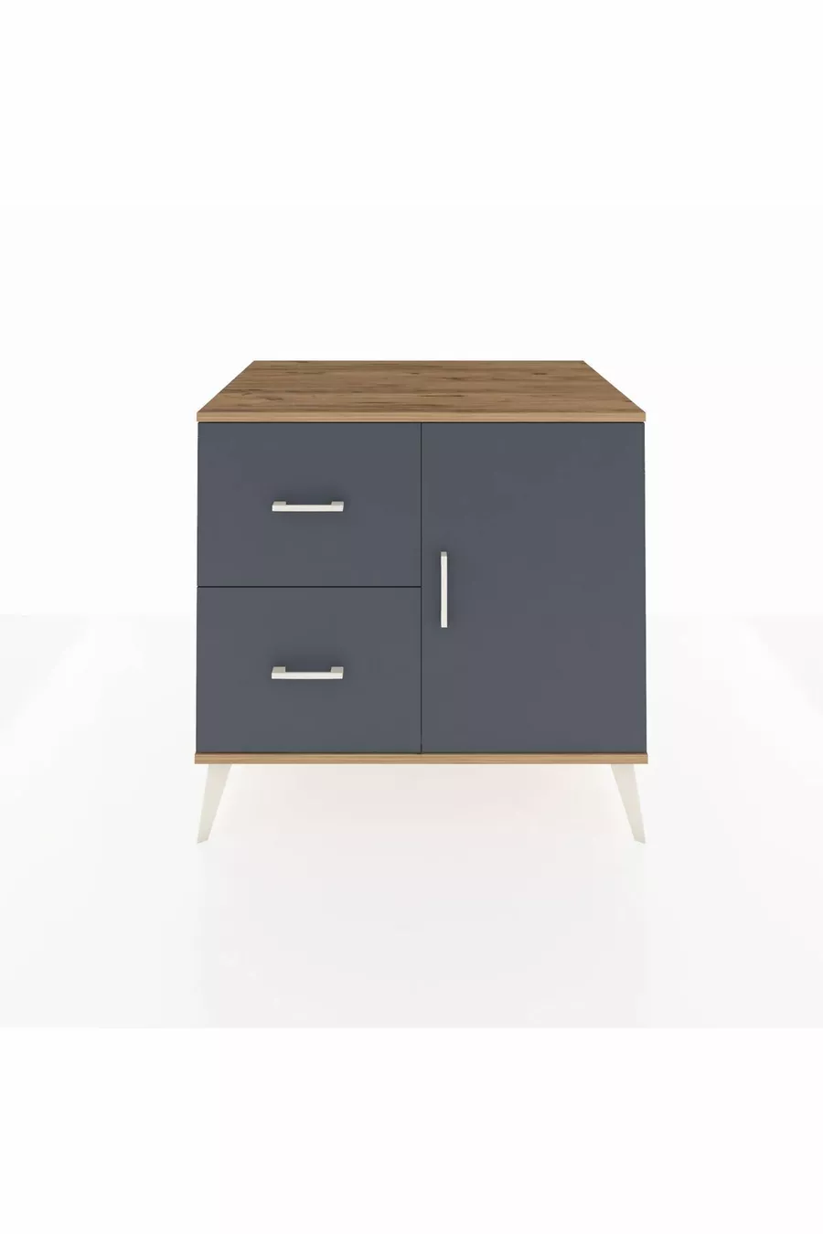 Commode Kronos avec une étagère, 2 tiroirs et une porte, pin-anthracite
