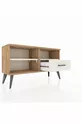 Commode Arges 2 étagères 1 tiroir Pin-Pierre de lune