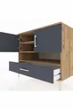 Commode Kronos 3 étagères 1 tiroir 2 portes Pin-Anthracite