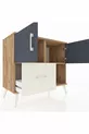 Commode Hyperion avec 2 étagères, 1 tiroir et 2 portes, Pin-Anthracite/Pierre de lune