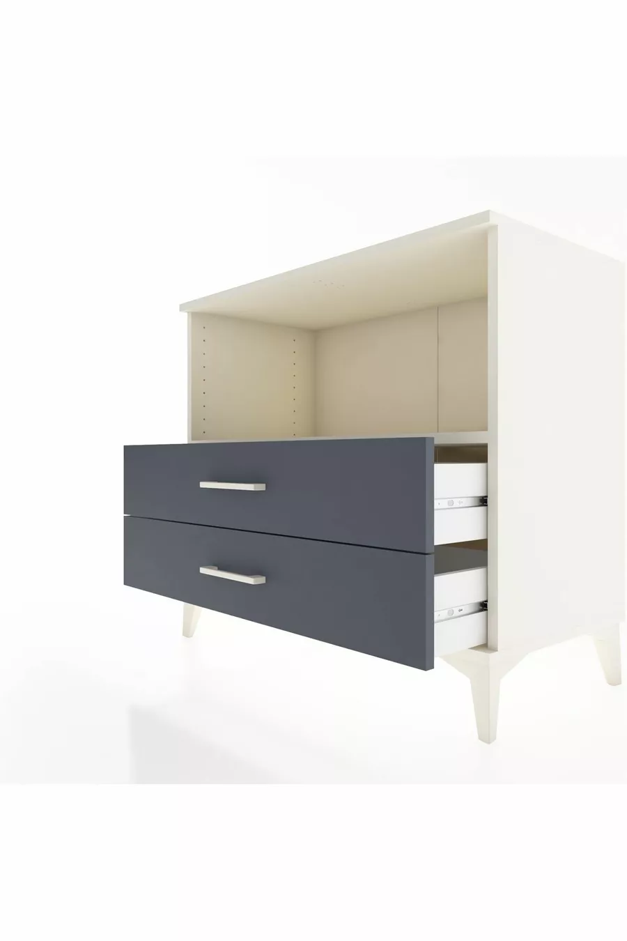 Commode Hyperion à une étagère et 2 tiroirs Pierre de lune-Anthracite