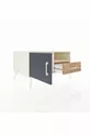 Commode Kronos avec 2 étagères, 1 tiroir et 1 porte, Pierre de Lune-Anthracite/Pin