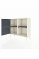 Commode Arges 2 étagères 2 portes Pierre de lune-Anthracite