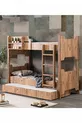 Lits superposés en profil MDF, lit superposé modulable Eurasia avec deux lits confort
