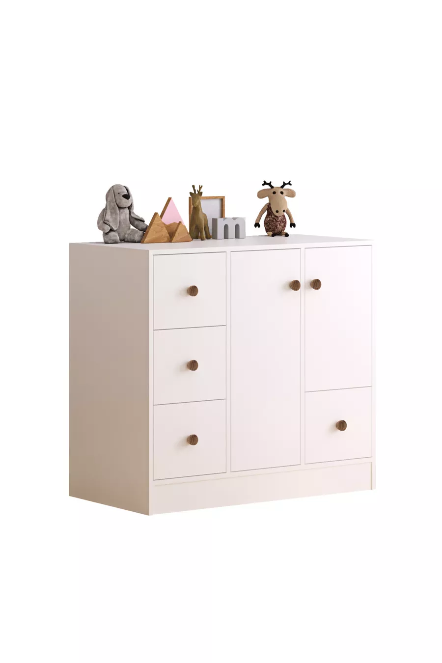 Commode Elif Moderne à 2 Portes et 4 Tiroirs
