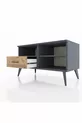 Commode Hyperion 2 étagères avec un tiroir Anthracite-Anthracite/Merisiers