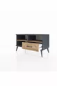 Commode Hyperion 2 étagères 1 tiroir Anthracite-Épicéa