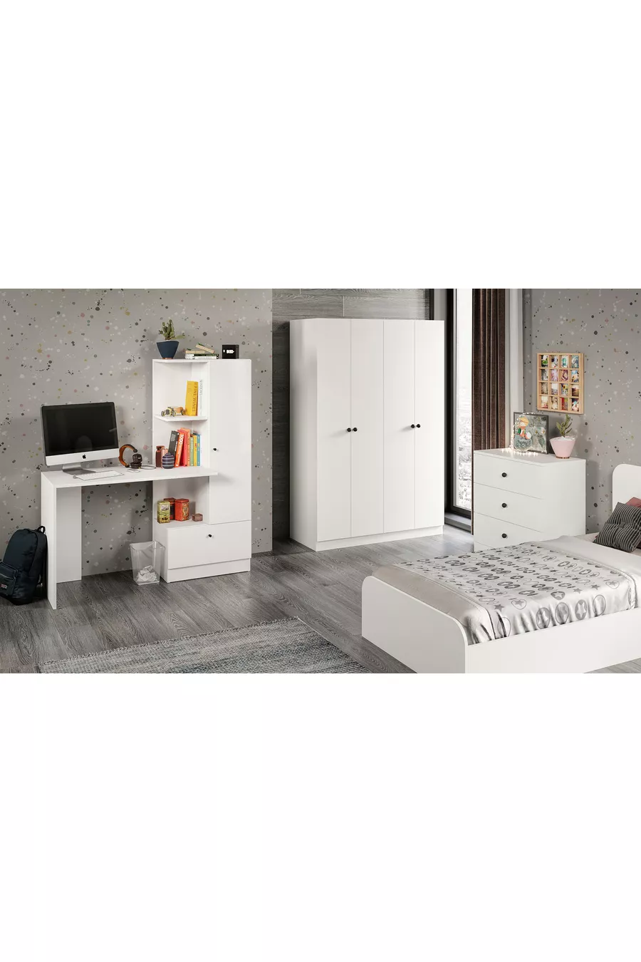 CHAMBRE JEUNE AKASYA ROS ET BUREAU