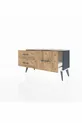 Commode Arges 3 étagères Anthracite-Pierre d'ardoise / Pin