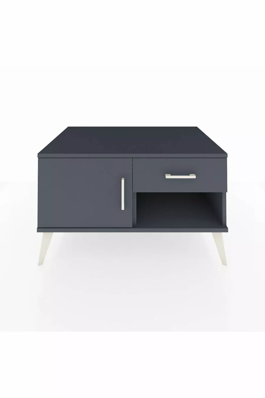 Commode Kronos avec une étagère, un tiroir et une porte, Anthracite-Anthracite
