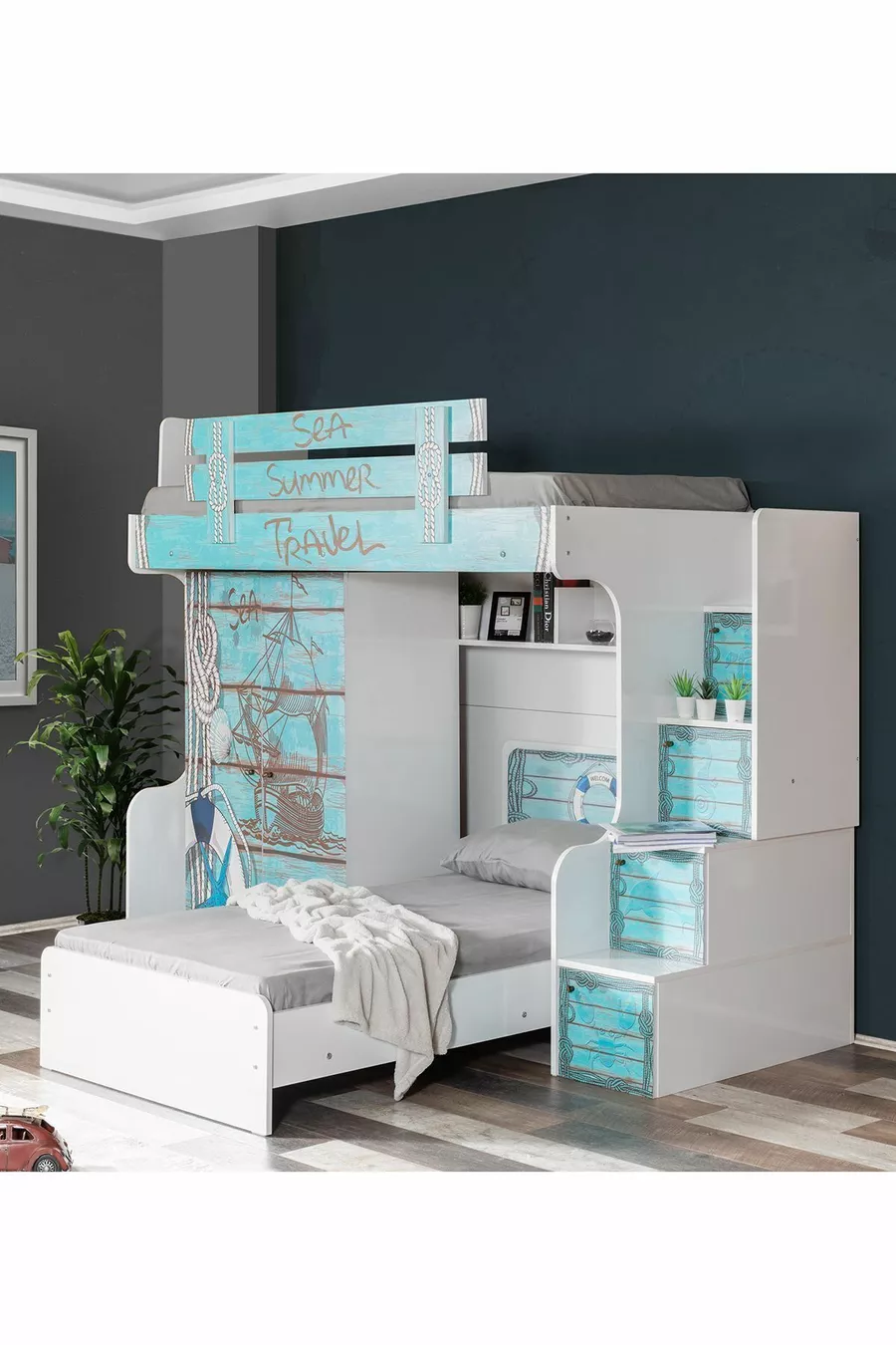 Lits superposés, lits superposés d'été, armoire
