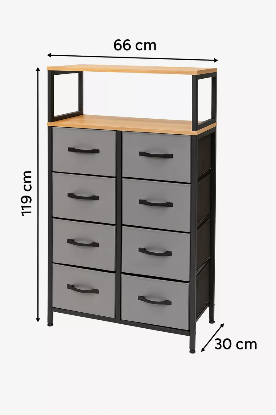 Commode à 2 étagères et 8 tiroirs pour chambre à coucher ou chambre d'enfant, organiseur en cuir avec tiroirs