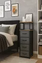 Commode à 2 étagères et 4 tiroirs en cuir, commode à tiroirs en cuir, organisateur polyvalent pour chambre à coucher