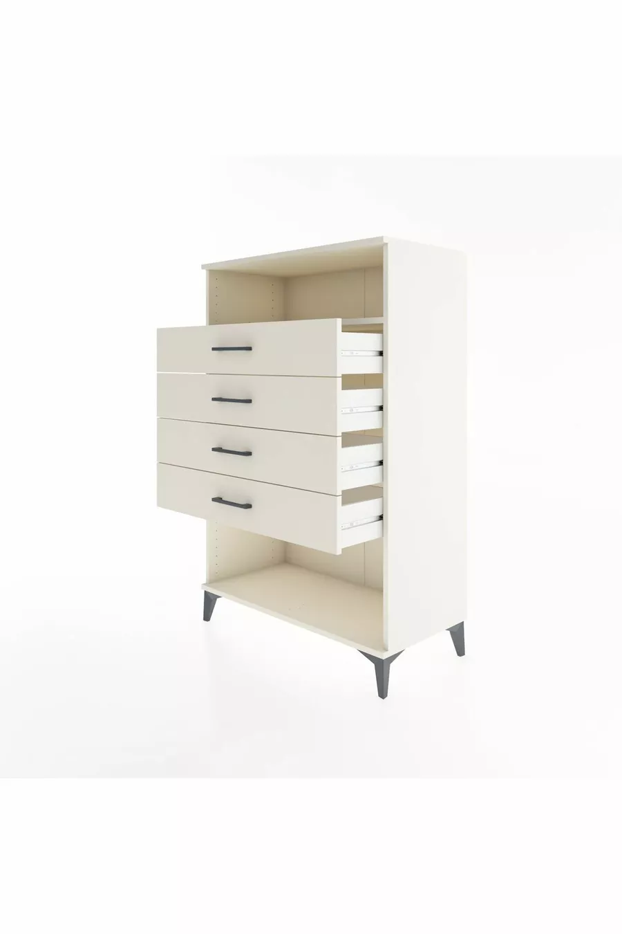 Armoire Hyperion à une étagère et quatre tiroirs, couleur Pierre de Lune