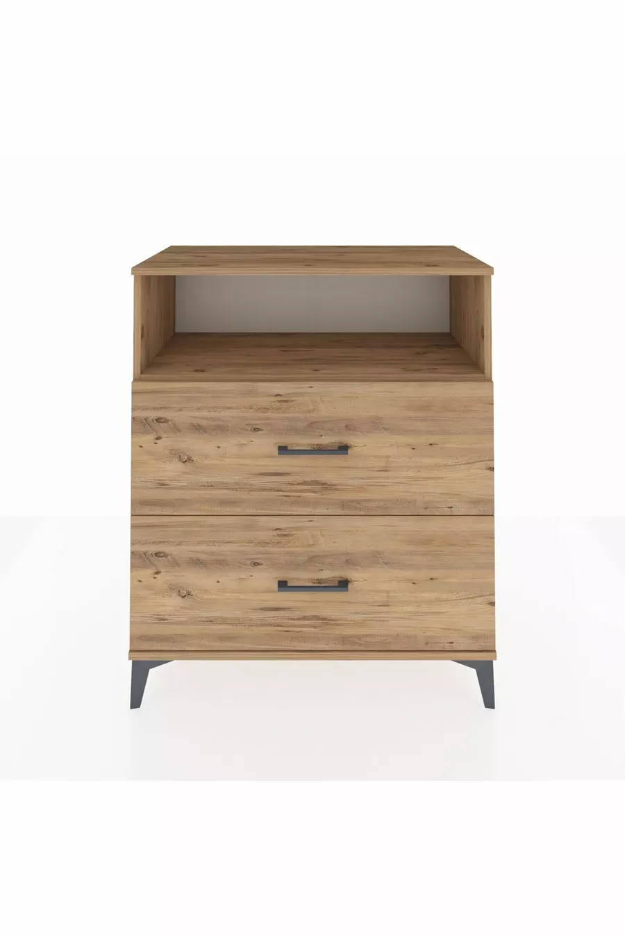 Commode Hyperion à un seul étagère et 2 tiroirs en pin-pin