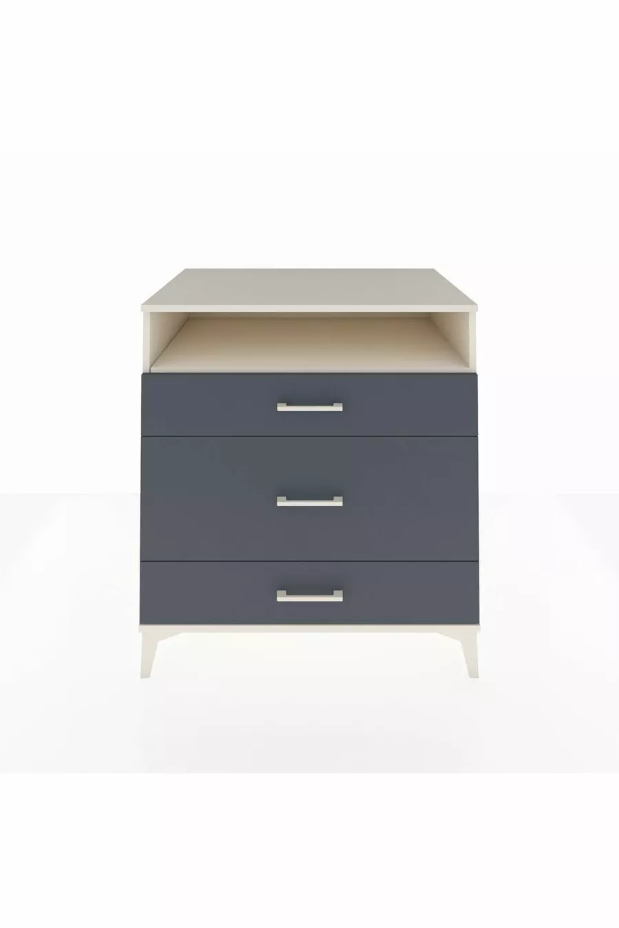 Commode Kronos avec une étagère et 3 tiroirs, Pierre de lune-Anthracite