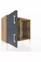 Commode Hyperion 2 étagères 2 portes Pin-Anthracite