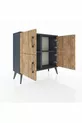 Commode Arges 2 étagères 4 portes Anthracite-Pin/Anthracite