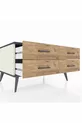 Commode Kronos 4 étagères Pierre de Lune-Anthracite/Pin