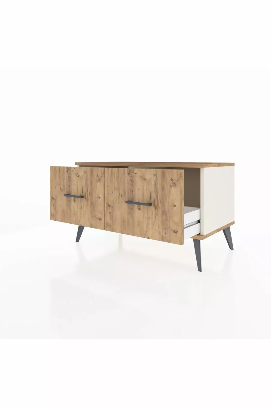 Commode Hyperion à 2 tiroirs Pierre de lune-Pin