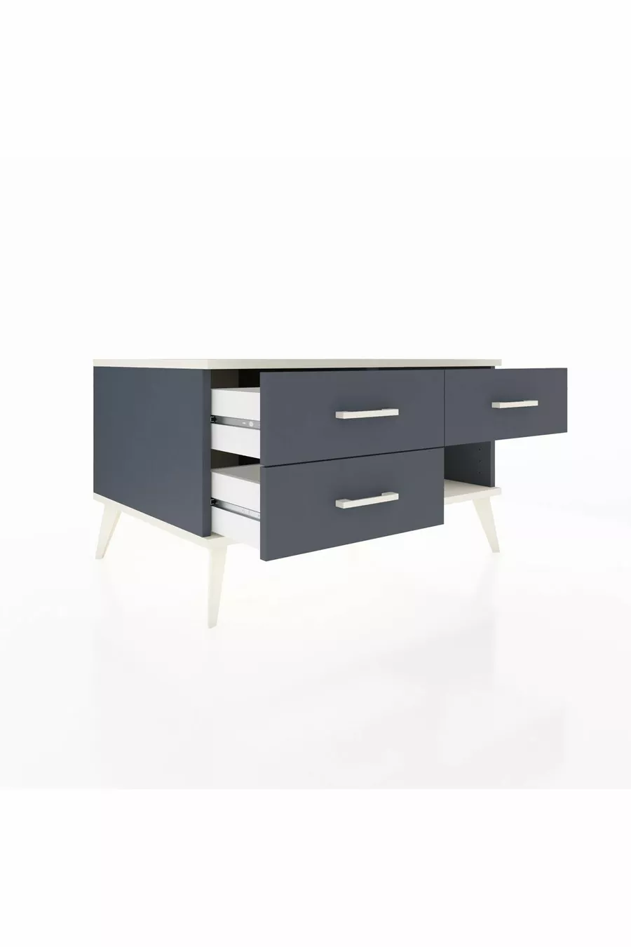 Commode Kronos 3 tiroirs Anthracite-Pierre de lune/Anthracite