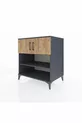 Commode Kronos 3 étagères 2 portes Anthracite-Sapin