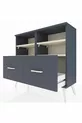 Commode Arges 4 étagères 2 tiroirs Anthracite-Silex/Anthracite