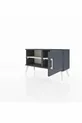 Commode Arges avec 2 étagères et une porte Anthracite-Anthracite/Marbre