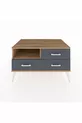 Commode Kronos à une étagère et 3 tiroirs Pin-Pin/Anthracite