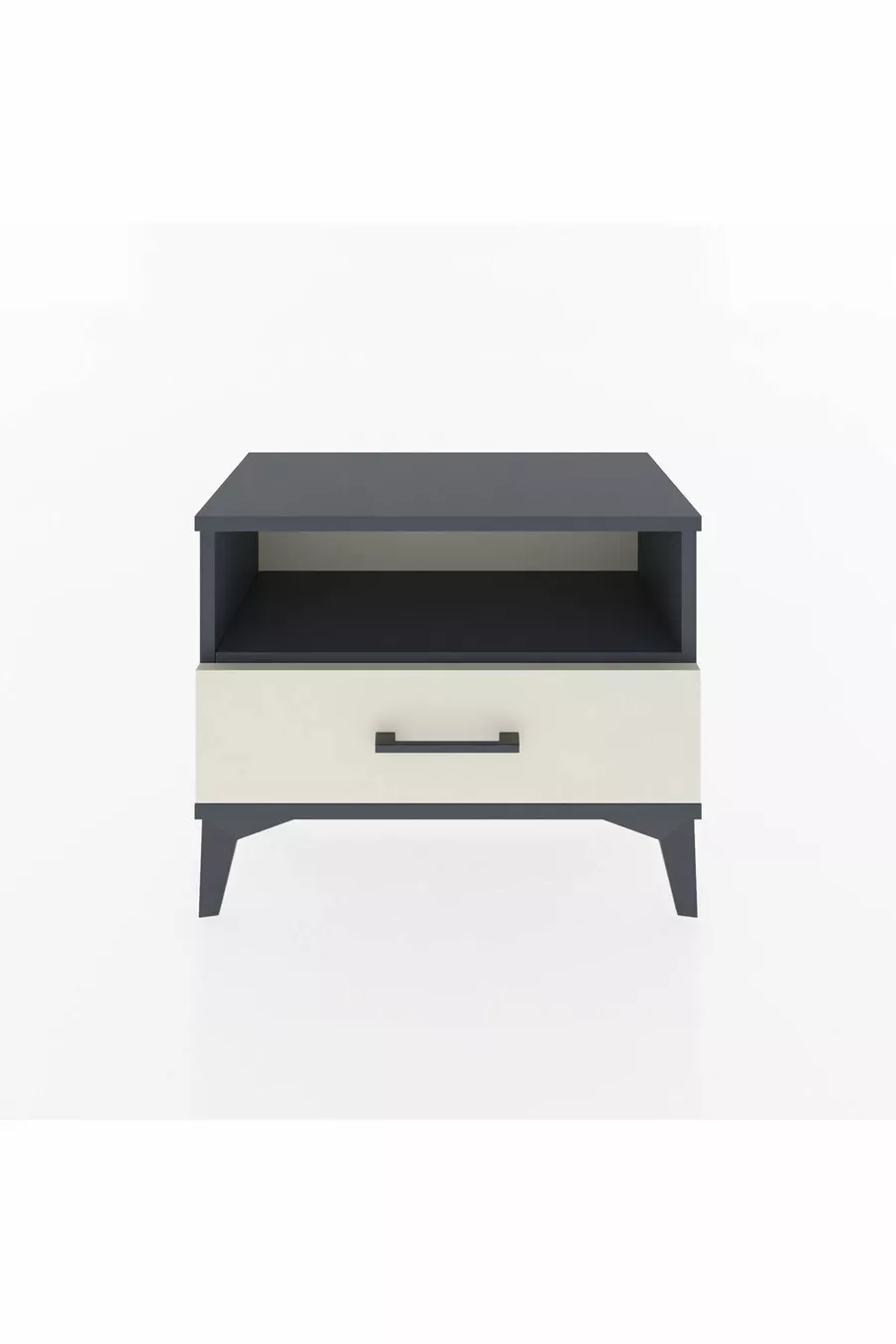 Table de chevet Arges à une étagère et un tiroir, anthracite-ardoise