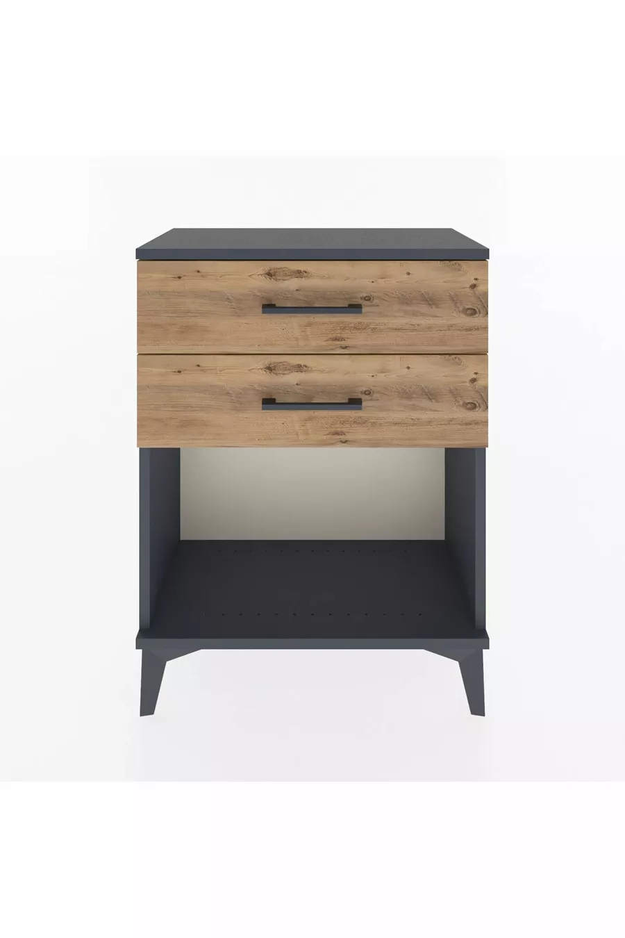 Chevet Arges 2 tiroirs Anthracite-Pin