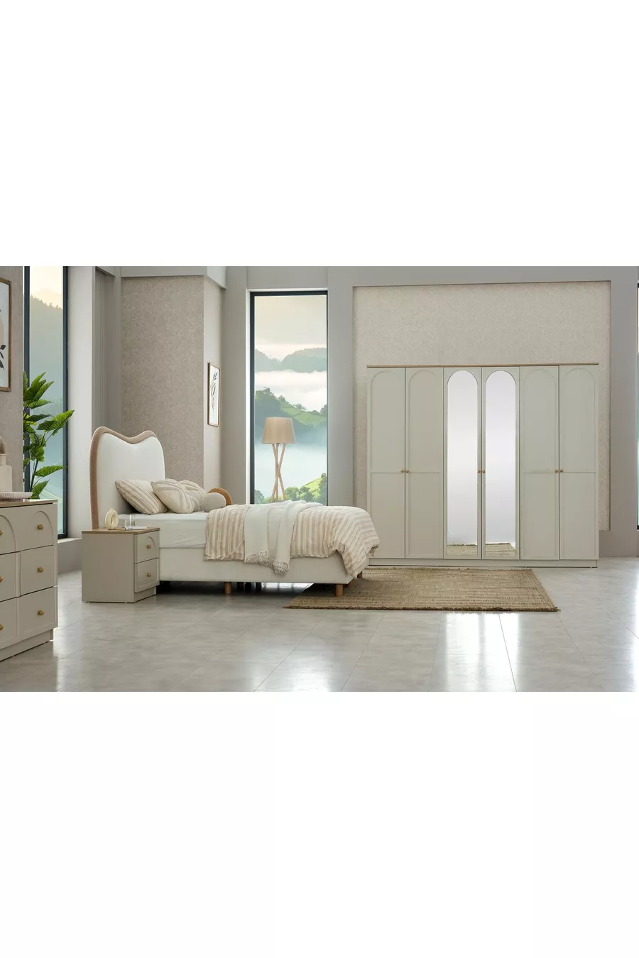 ENSEMBLE DE CHAMBRE À COUCHER CAPRA BOHÈME, 6 PORTES