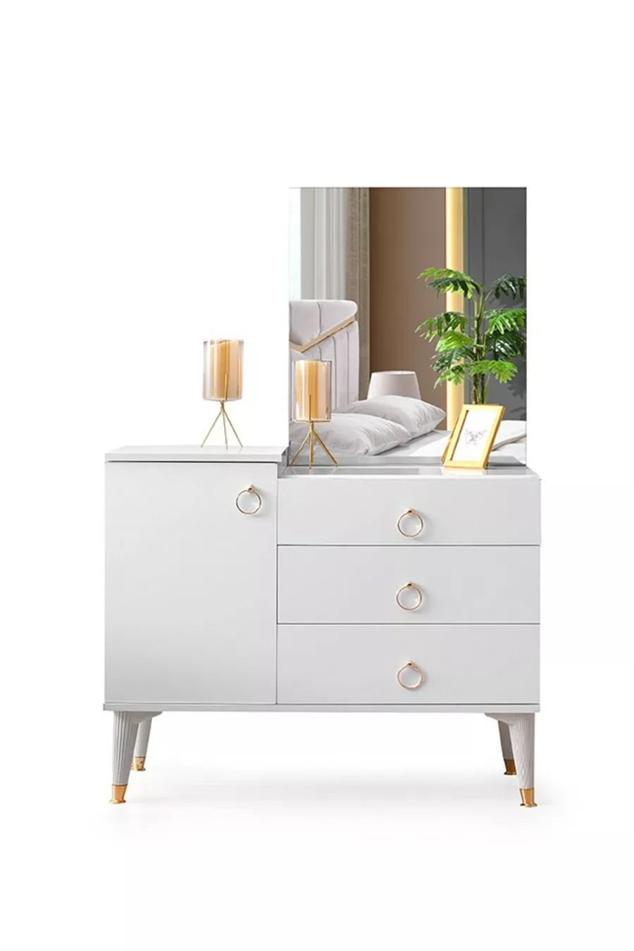 Ensemble de chambre à coucher Şehzade Beyaz Avrasya
