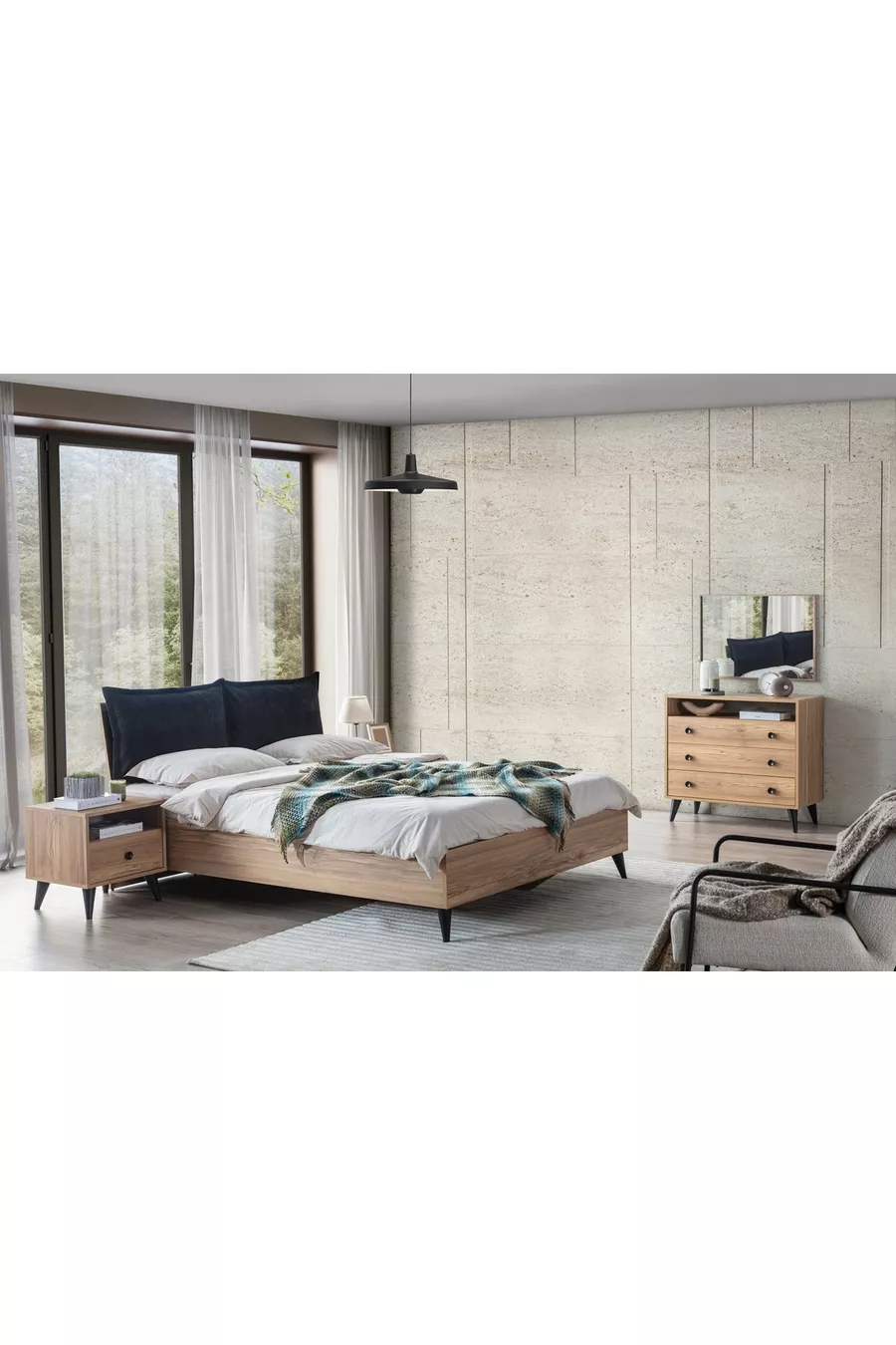 ENSEMBLE DE CHAMBRE ETI, 4 PORTES, AVEC TIROIRS