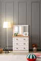 Ensemble de chambre Zenit, lit coffre avec barrière pour bébé Zenit, armoire à 3 portes, commode