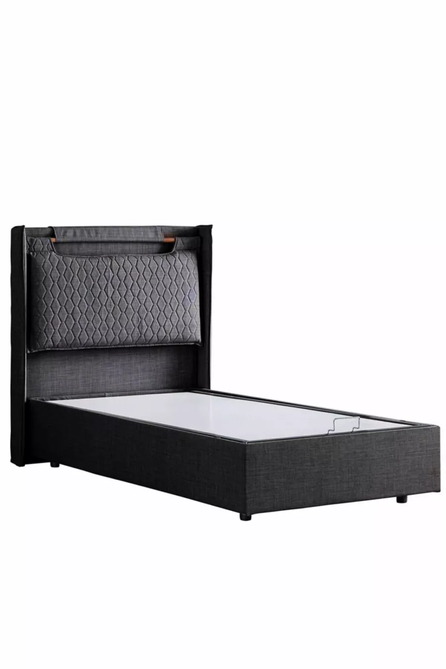 Ensemble de lit Comfort avec sommier simple Zagreb, Anthracite